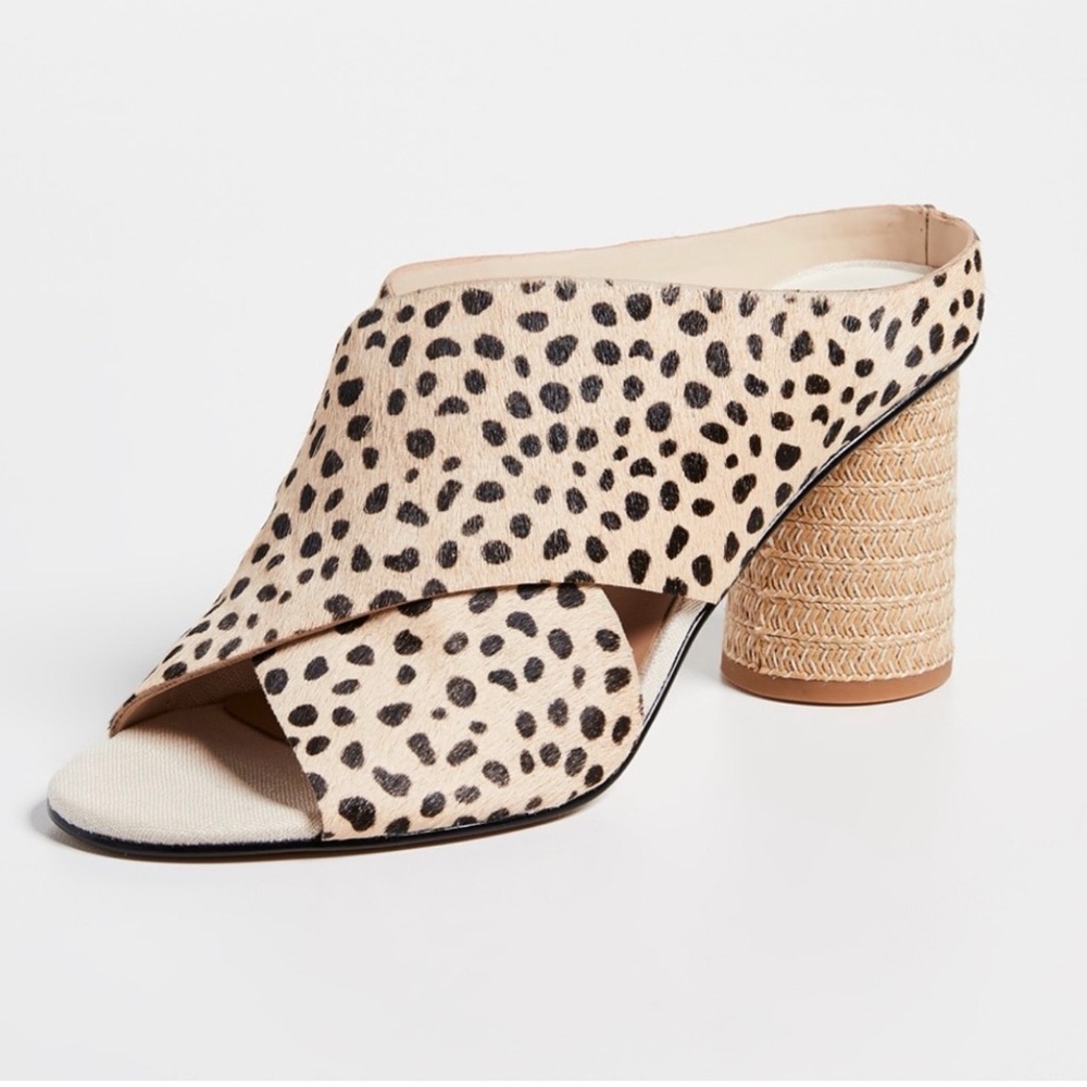 DOLCE VITA Javi block heel sandals in cow hair print, size 9.5
